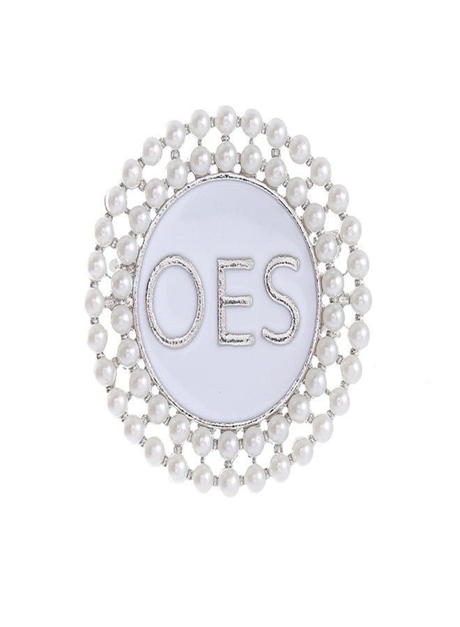 HUSURU OES Pearl Brooch Order Of The Eastern Star Sorority Letters Social Club Jewelry Gifts For Women - Image 1